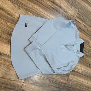 BYLT Premium Basics Elite Fairway Pullover Quarter-Zip in Dusty Blue